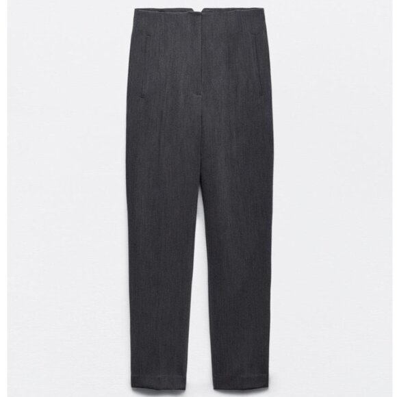 Zara XS High Waisted Pants Grey - Picture 3 of 4